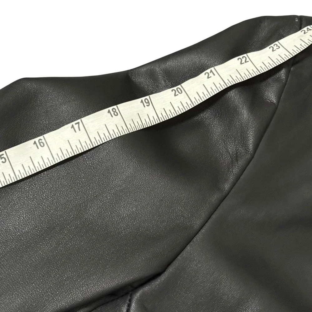 J Ferrar Mens Black‎ Genuine Leather Blazer Jacket 3 Button Lined